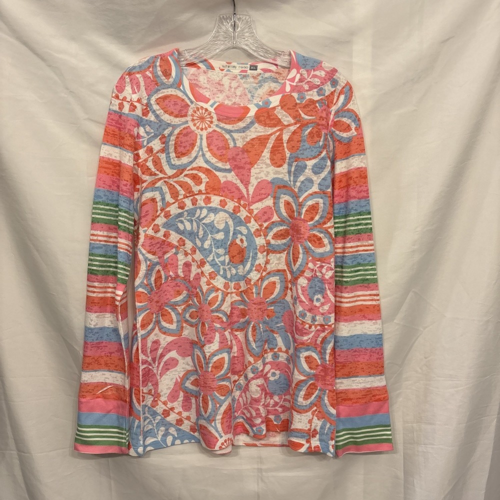 Whimsy Rose Floral Long-Sleeve Baby Waffle Thin Thermal T-Shirt Size XL